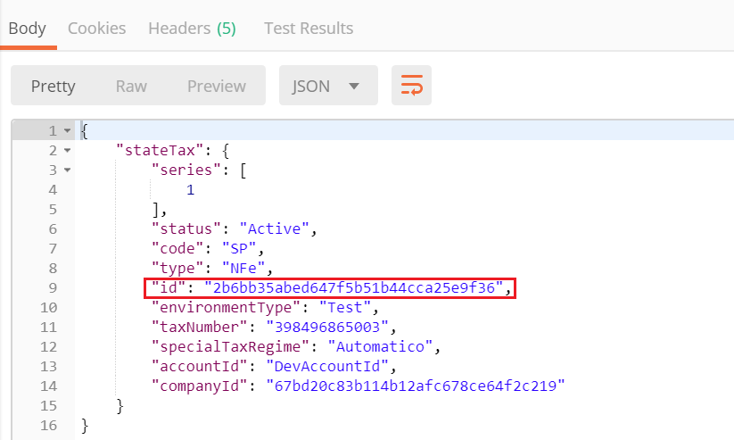 Inscrição estadual criada com sucesso